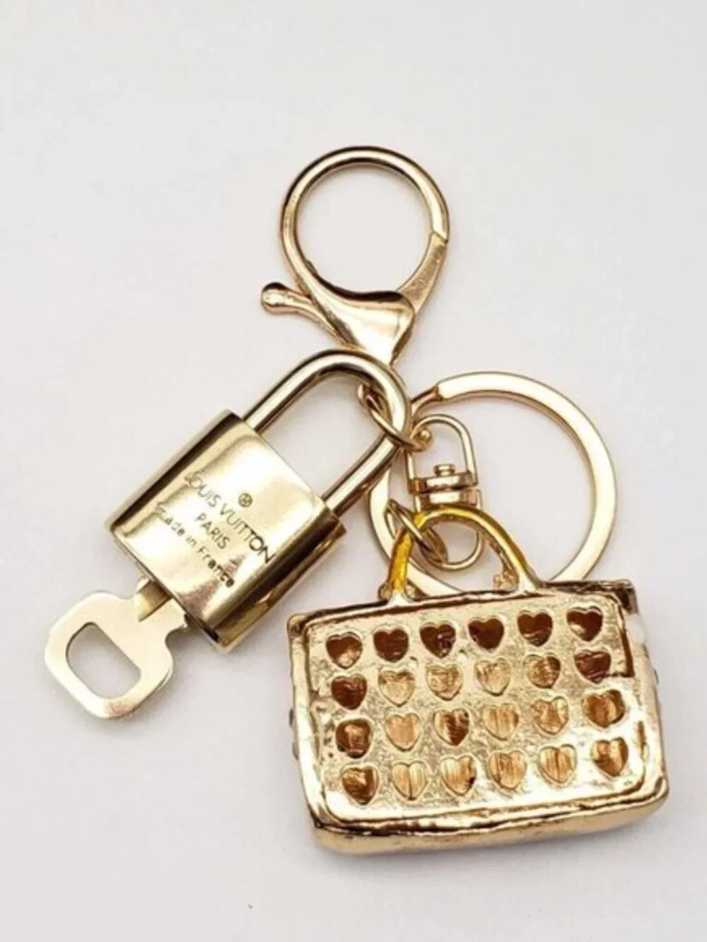 Authentic Louis Vuitton LV Gold Padlock & Key 🔒Unbranded Bag Charm
